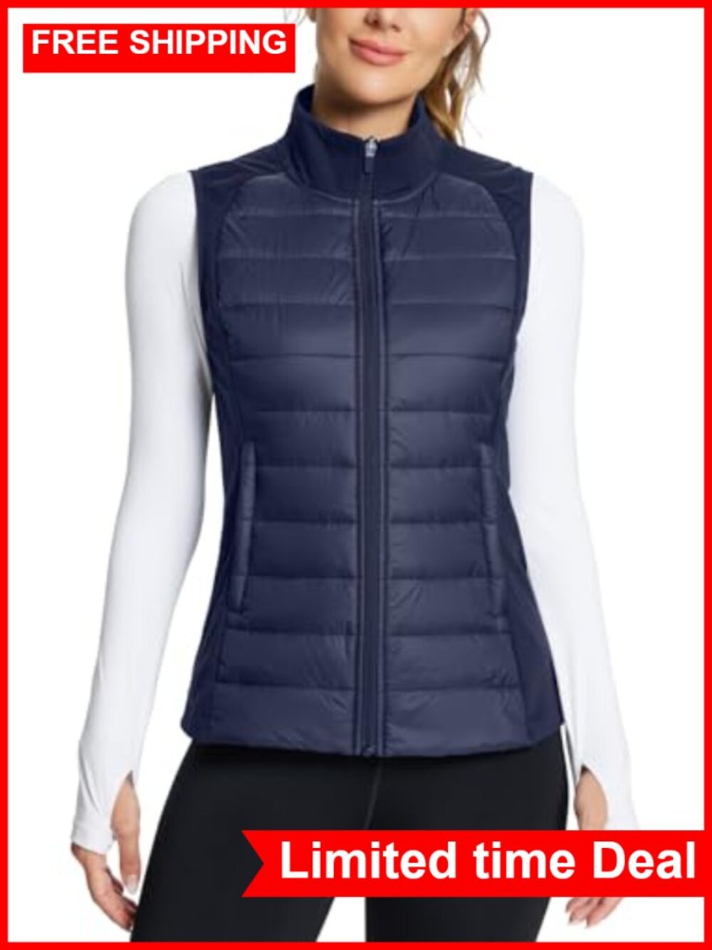 Lightweight Warm Puffer Vest Winter Running Sleeveless Jacket